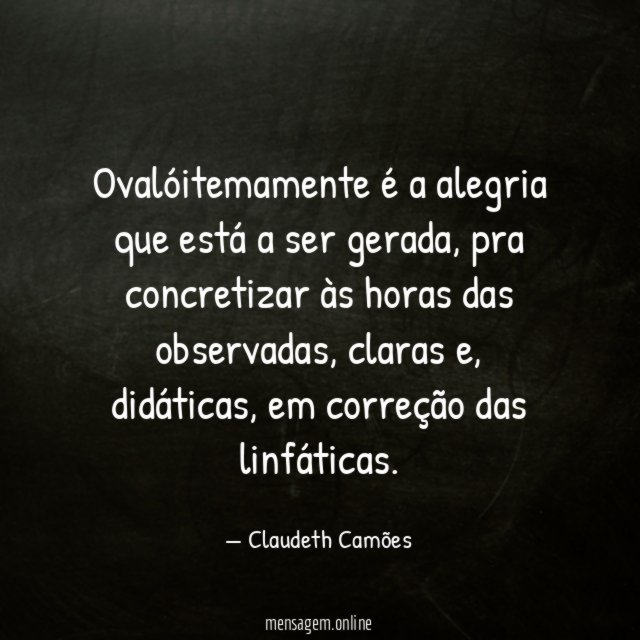 Ovalóitemamente é a alegria que está a ser gerada