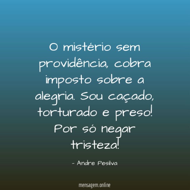 O mistério sem providência