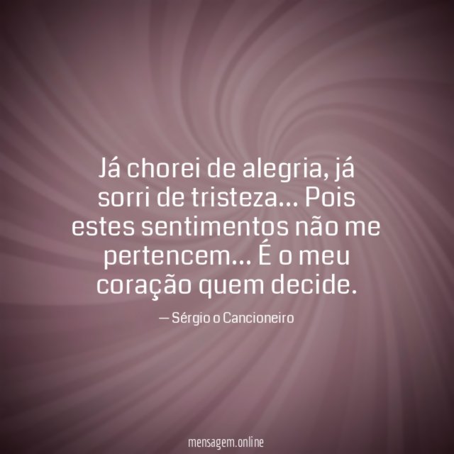 Já chorei de alegria