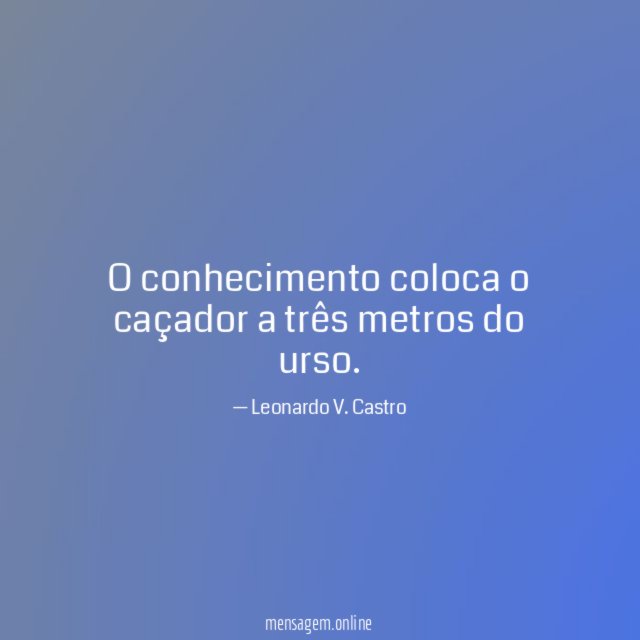 O conhecimento coloca o caçador a três metros do urso