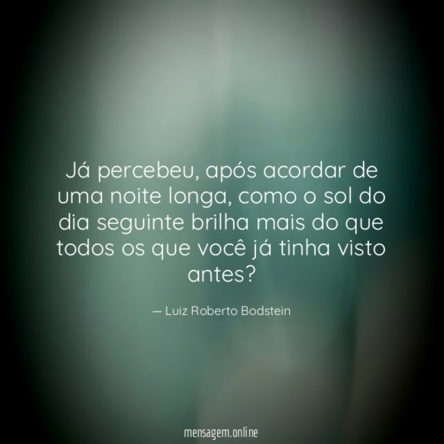 Já percebeu