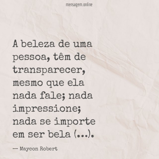 A beleza de uma pessoa