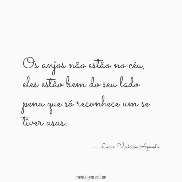 Os anjos não estão no céu