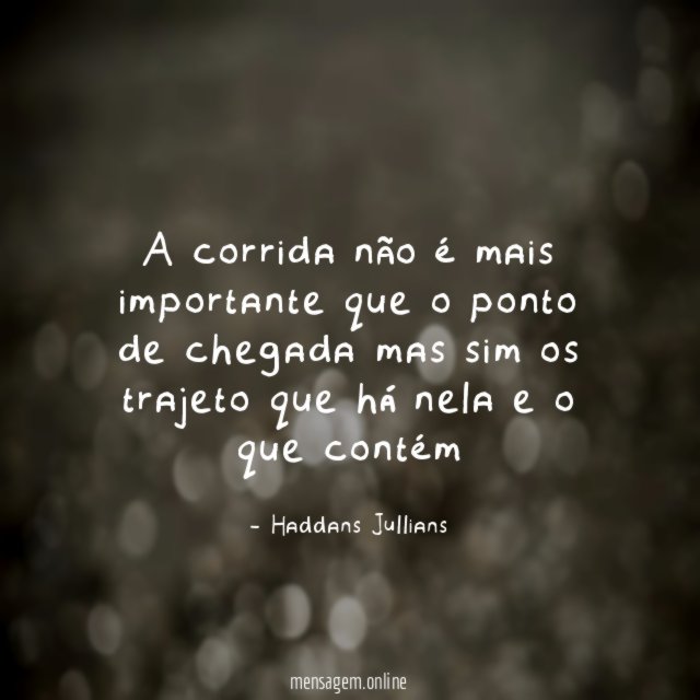 A corrida não é mais importante que