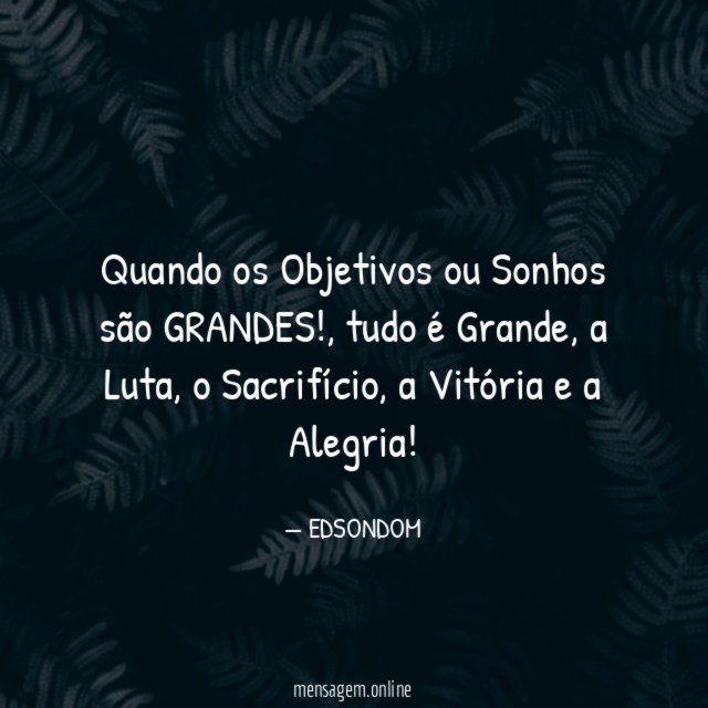 Quando os Objetivos ou Sonhos são GRANDES