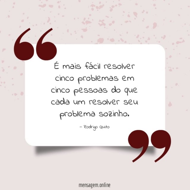 É mais fácil resolver cinco problemas em cinco