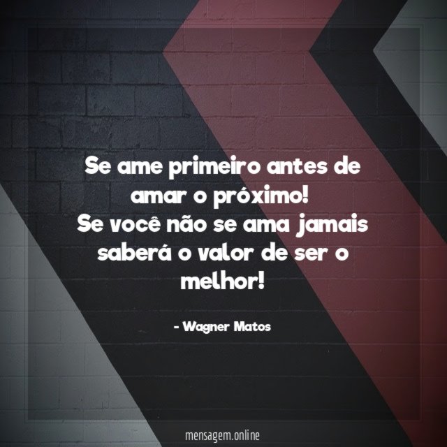 Se ame primeiro antes de amar o próximo
