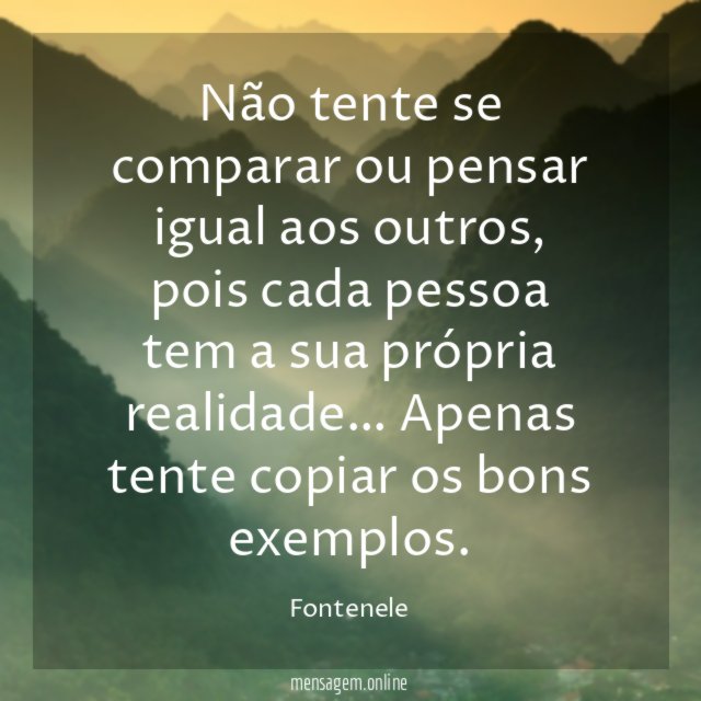 Não tente se comparar ou pensar igual aos outros