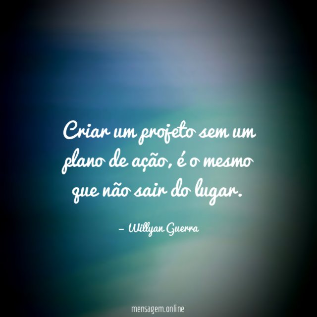 Criar um projeto sem um plano de ação