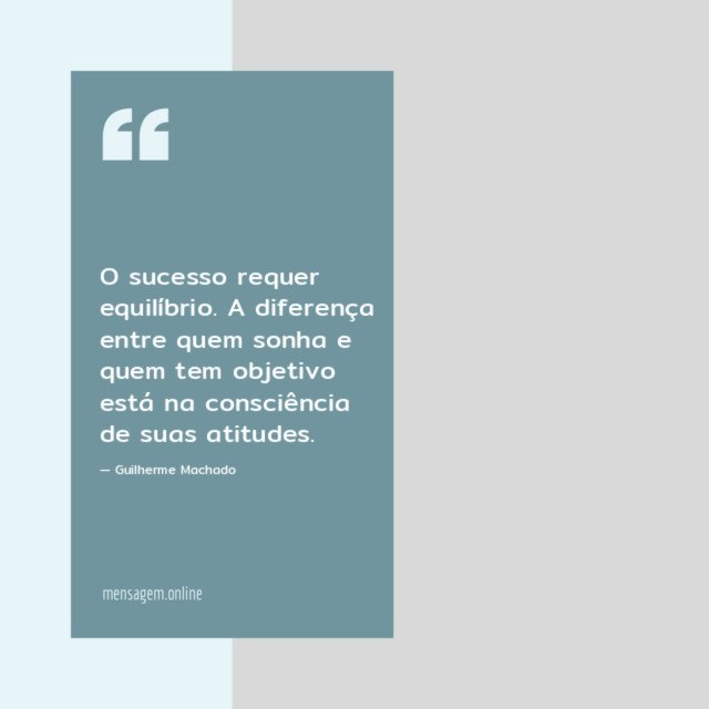 O sucesso requer equilíbrio