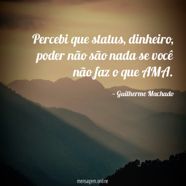Percebi que status