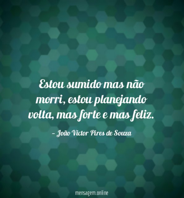 Estou sumido mas não morri
