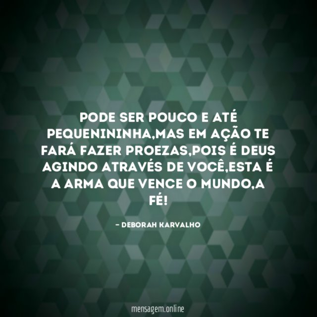 Pode ser pouco e até pequenininha