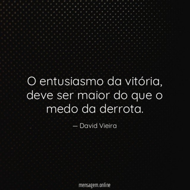 O entusiasmo da vitória