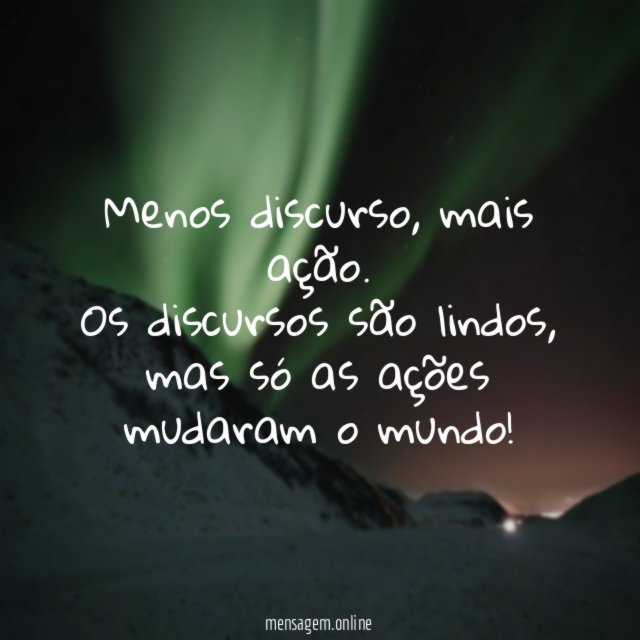Menos discurso