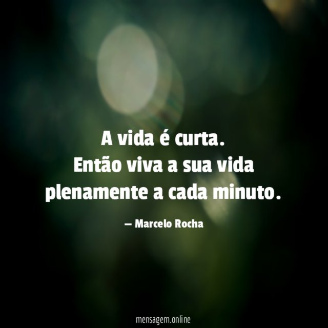 A vida é curta