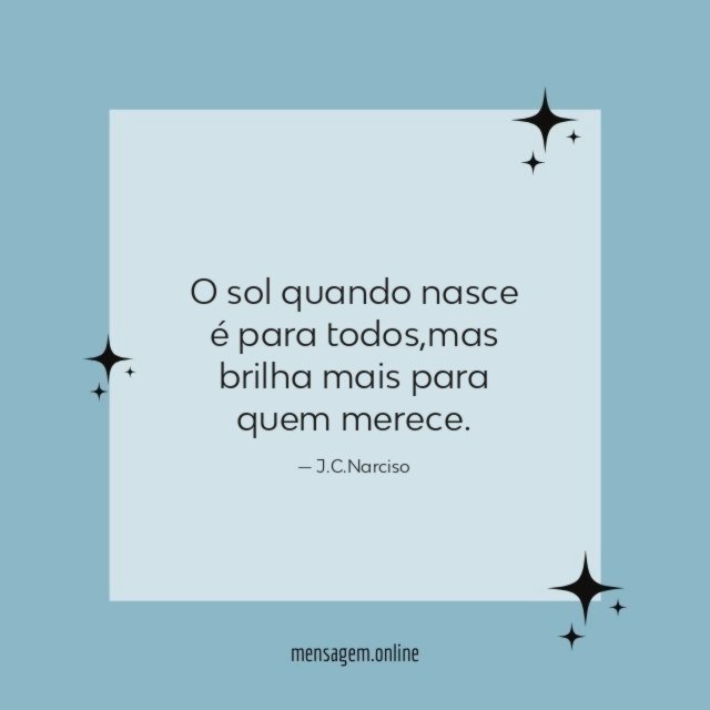 O sol quando nasce é para todos