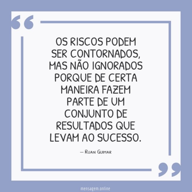 Os riscos podem ser contornados