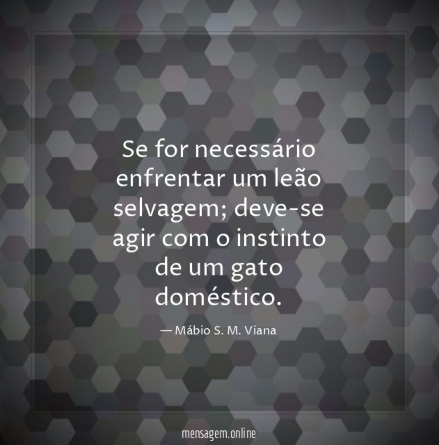 Se for necessário enfrentar um leão selvagem