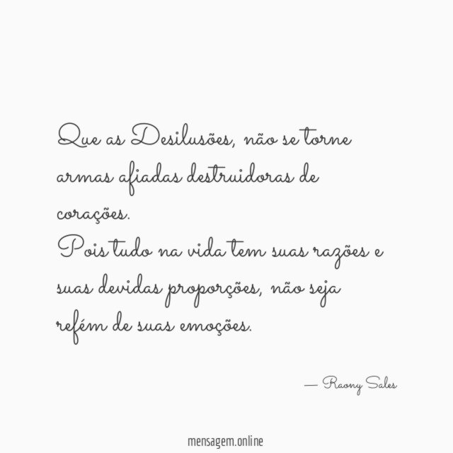 Que as Desilusões