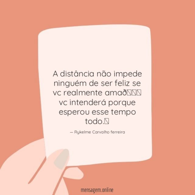 A distância não impede ninguém de ser feliz
