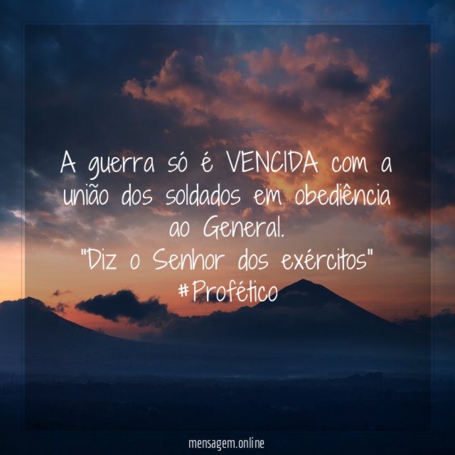 A guerra só é VENCIDA com a união dos soldados em obediência ao General.
"Diz o Senhor dos exércitos"
#Profético