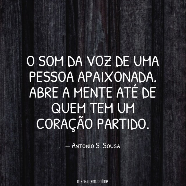 O som da voz de uma pessoa apaixonada