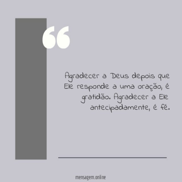 Agradecer a Deus depois que Ele responde a uma oração