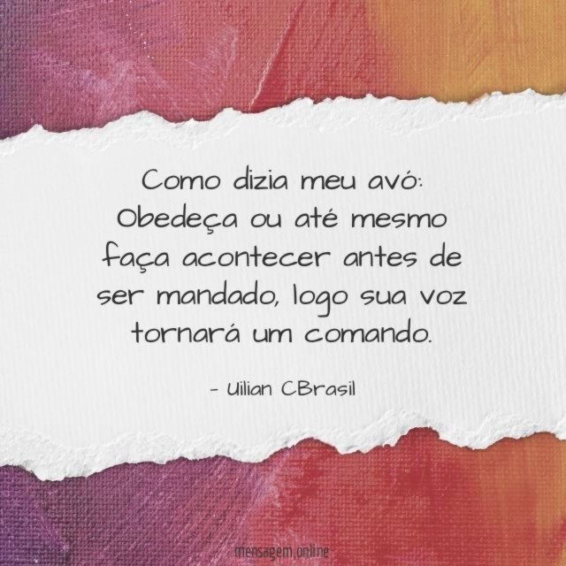 Como dizia meu avó