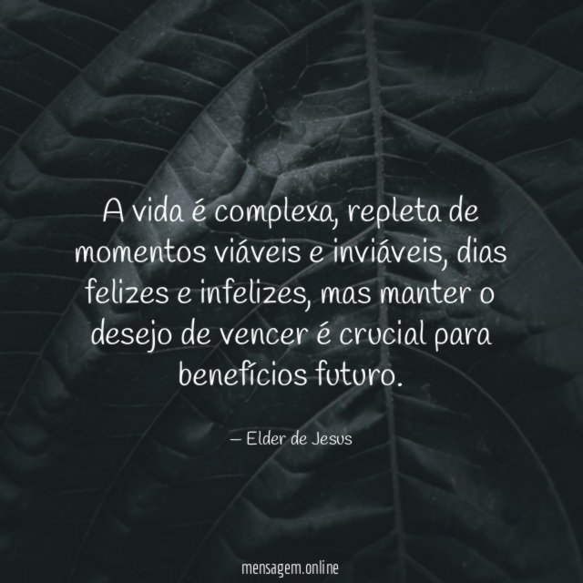 A vida é complexa