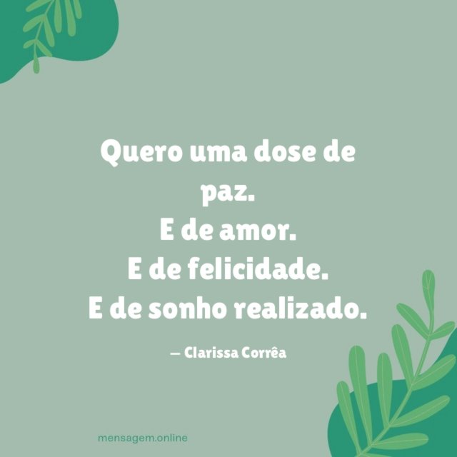 Quero uma dose de paz