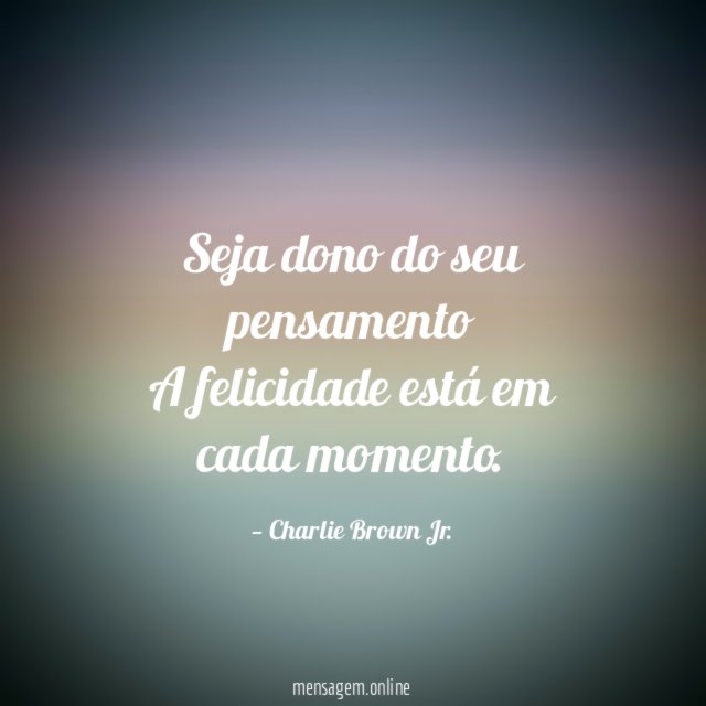 Seja dono do seu pensamento A felicidade está em cada momento