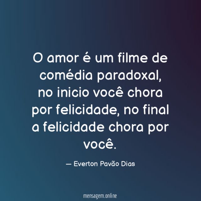 O amor é um filme de comédia paradoxal