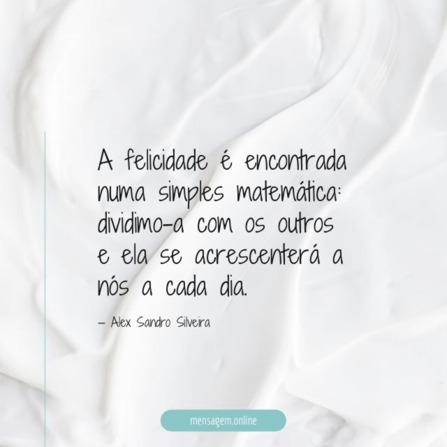 A felicidade é encontrada numa simples matemática