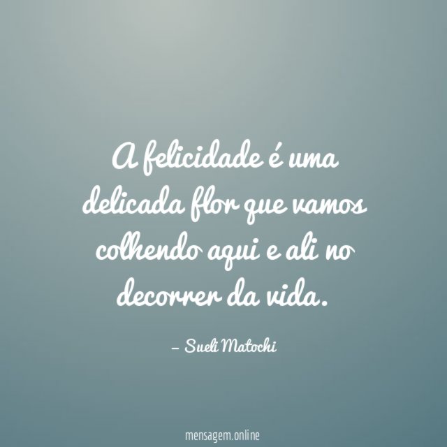 A felicidade é uma delicada flor que vamos colhendo aqui