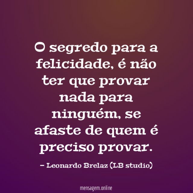 O segredo para a felicidade