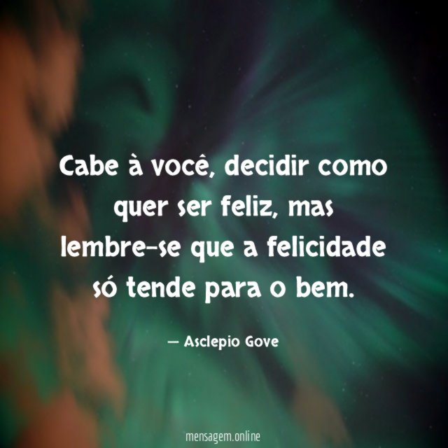 Cabe à você