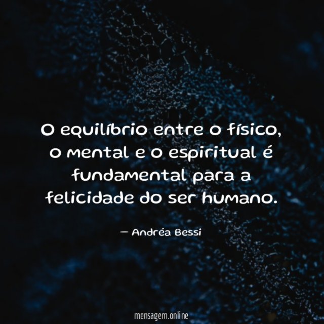 O equilíbrio entre o físico