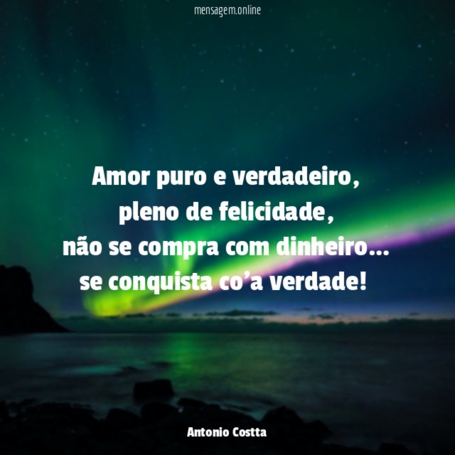 Amor puro e verdadeiro