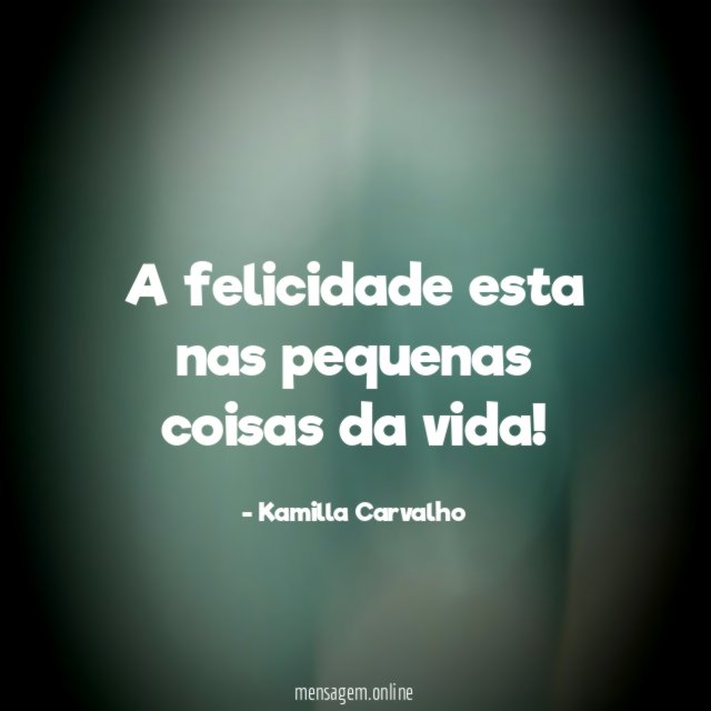 A felicidade esta nas pequenas coisas da vida