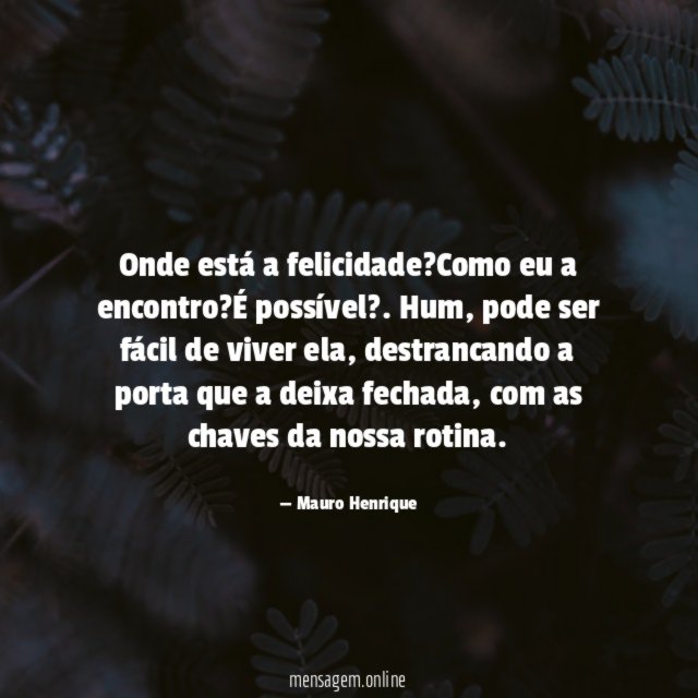 Onde está a felicidade