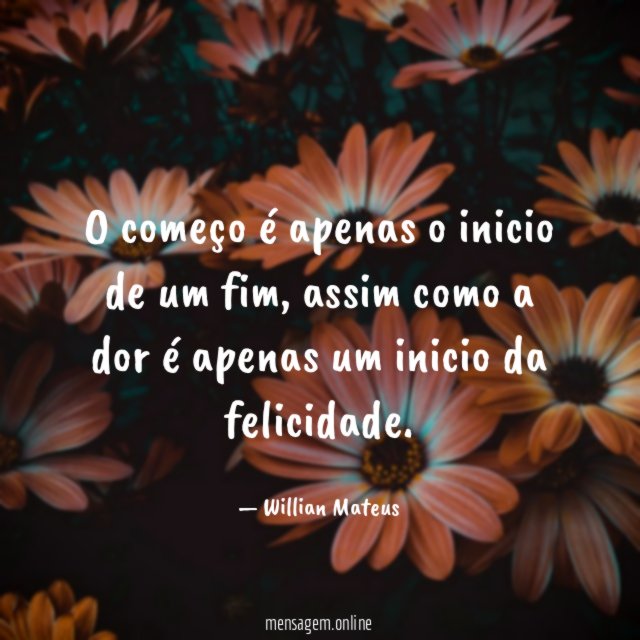 O começo é apenas o inicio de um fim
