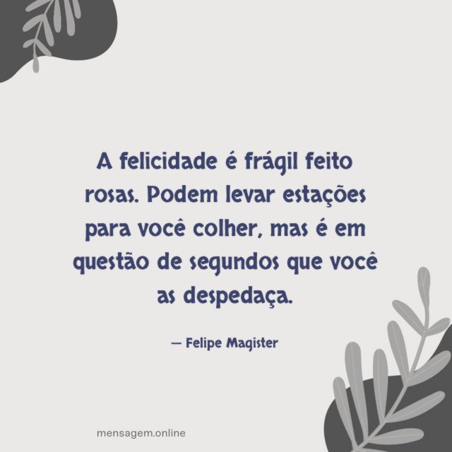 A felicidade é frágil feito rosas
