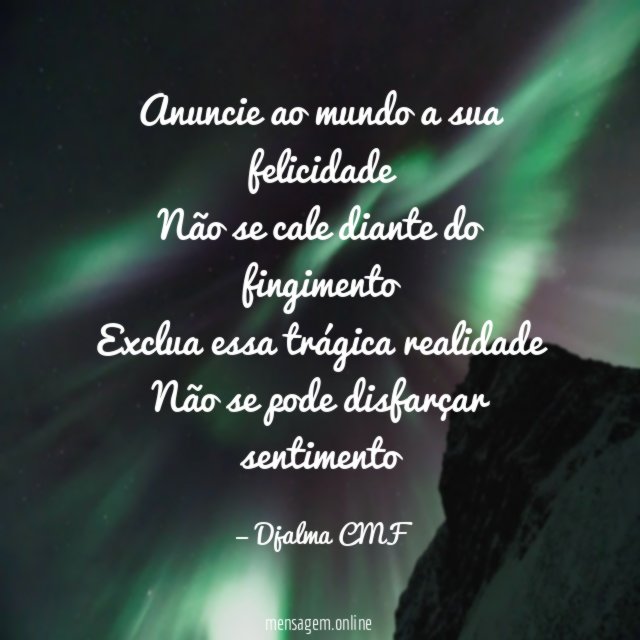 Anuncie ao mundo a sua felicidade Não se cale