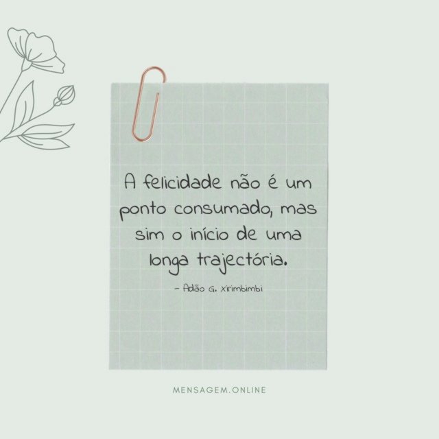 A felicidade não é um ponto consumado