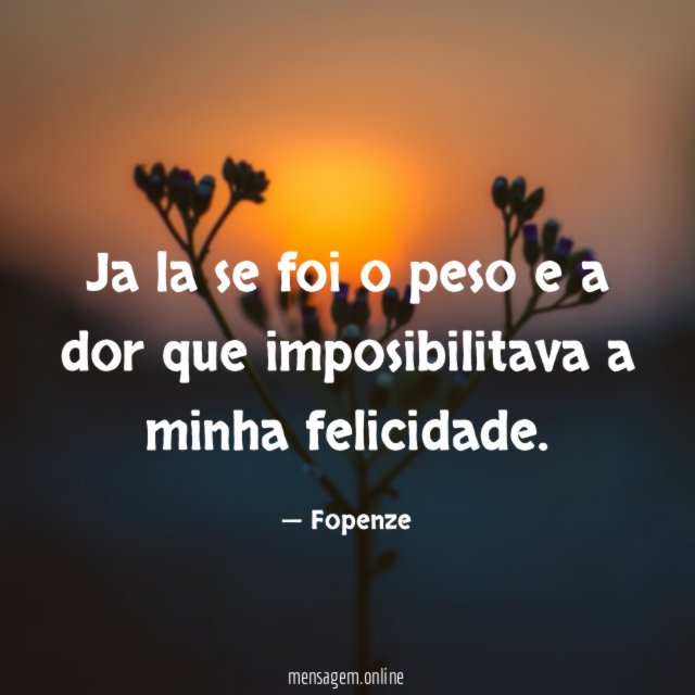 Ja la se foi o peso e a