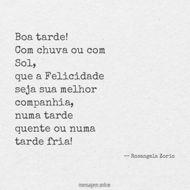 Boa tarde