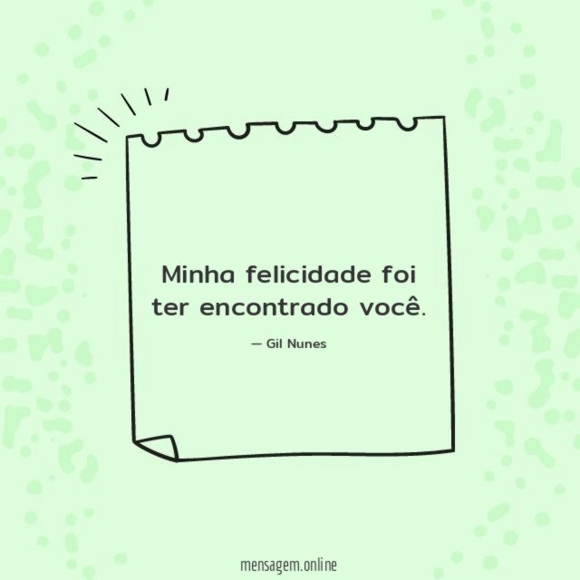 Minha felicidade foi ter encontrado você
