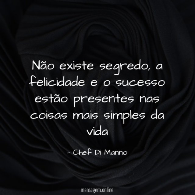 Não existe segredo