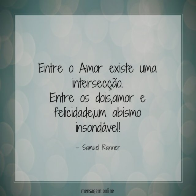 Entre o Amor existe uma intersecção